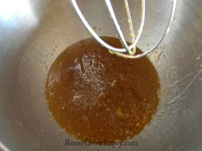 Wet ingredients mixed together in bowl