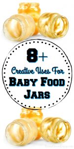 Baby food jars top and bottom with text overlay in the middle