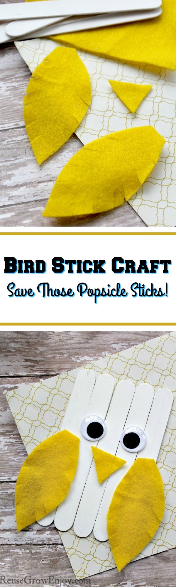 Check out this easy cute craft stick craft you can do with the kids. You can even reuse / upcycle popsicle sticks to make it!