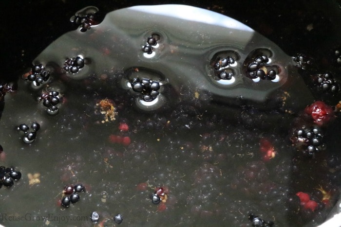 Blackberries in water
