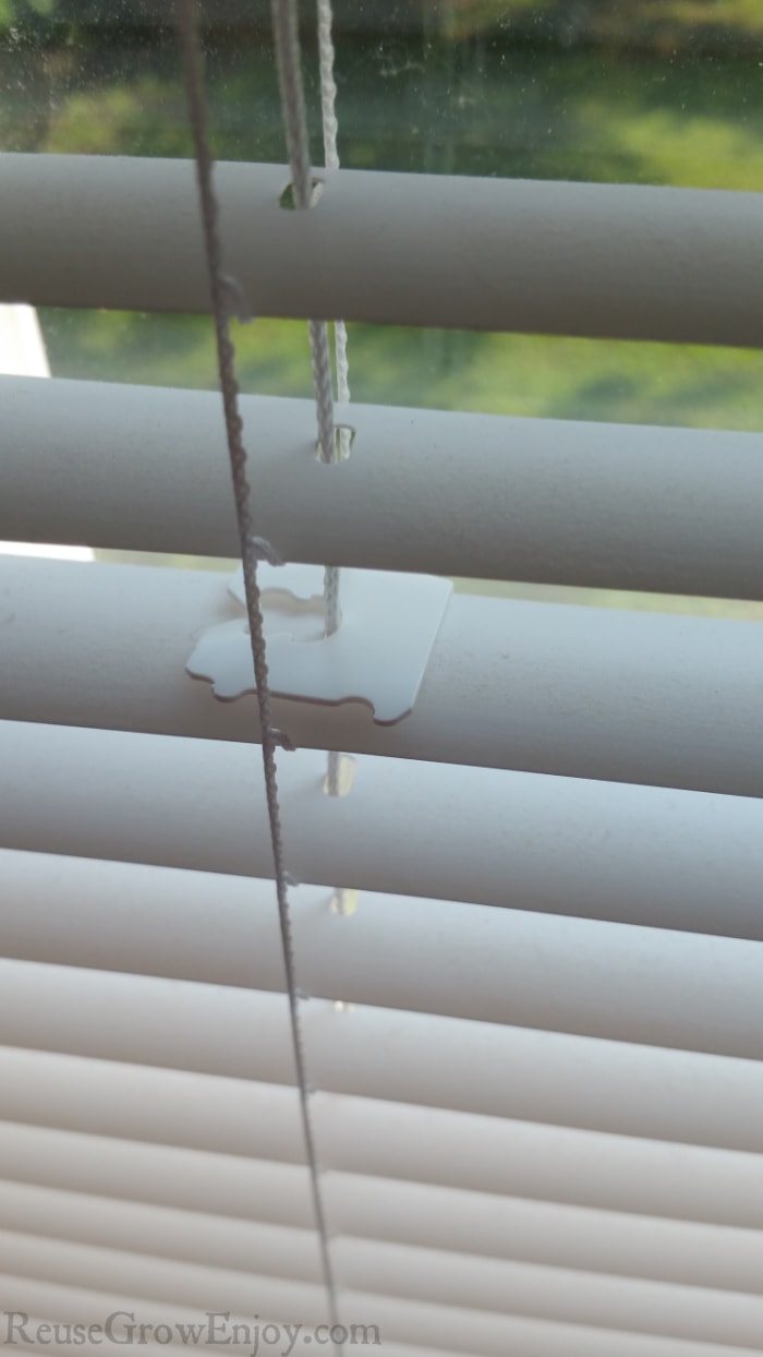 Bread clip clipped to mini blinds