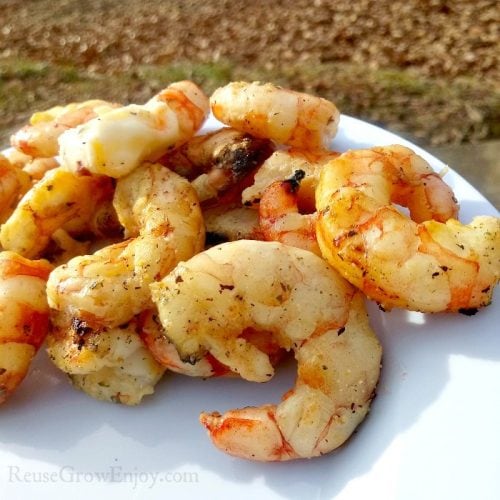 Charred Garlic Butter Shrimp - Over The Fire Cooking