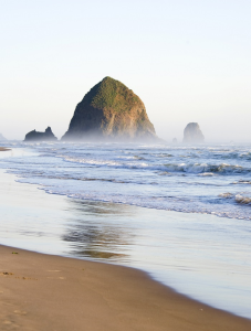 Haystack rock on Oregon coast