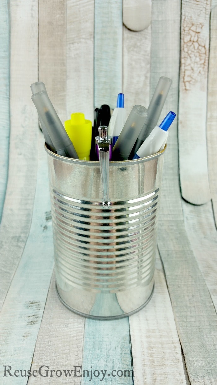 tin reuse ways holder pen craft
