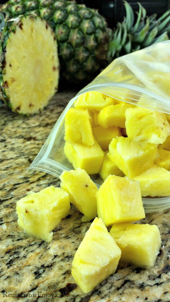 Are you asking yourself can you freeze pineapple? The answer is yes you can! This time of year it is on sale and time to stock up. I will show you how!