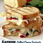 Looking for something different to try for lunch or even dinner? Check out this easy and super tasty Caprese Grilled Cheese Sandwich!