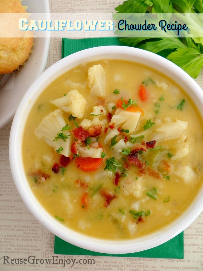 If you are looking for a new recipe to try that will warm you up on a cold day, I have one for you. Check out this recipe for cauliflower chowder.