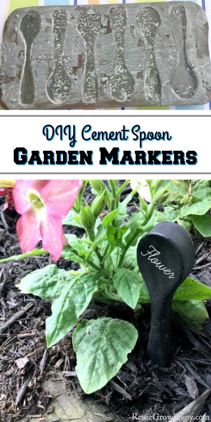 Making your own DIY cement spoon garden markers is easy to do. Not only are they cute, they are handy for marking flowers, herbs, and many other plants!