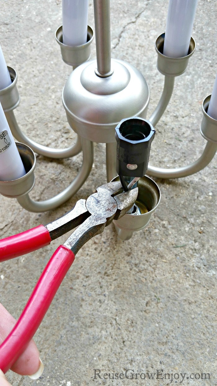 Cut wires on sockets