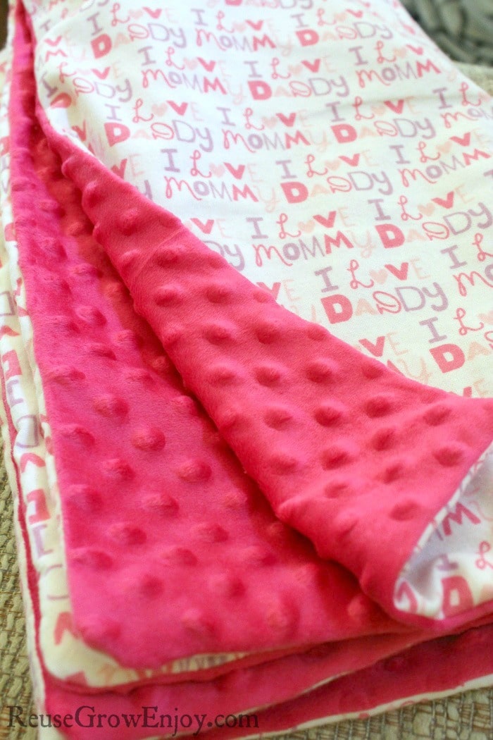 DIY Baby Blanket Minky Dot With Flannel