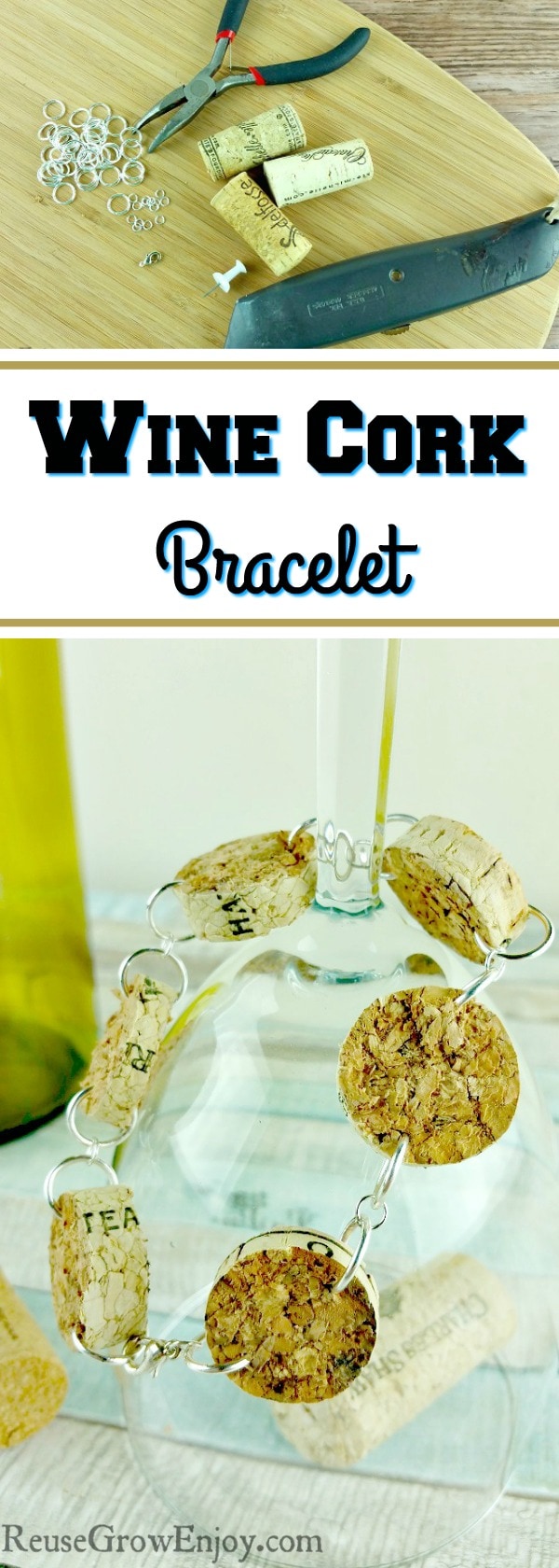 If you like to make your own jewelry, here is a pretty easy one to check out. It is a DIY bracelet made from upcycled wine corks.