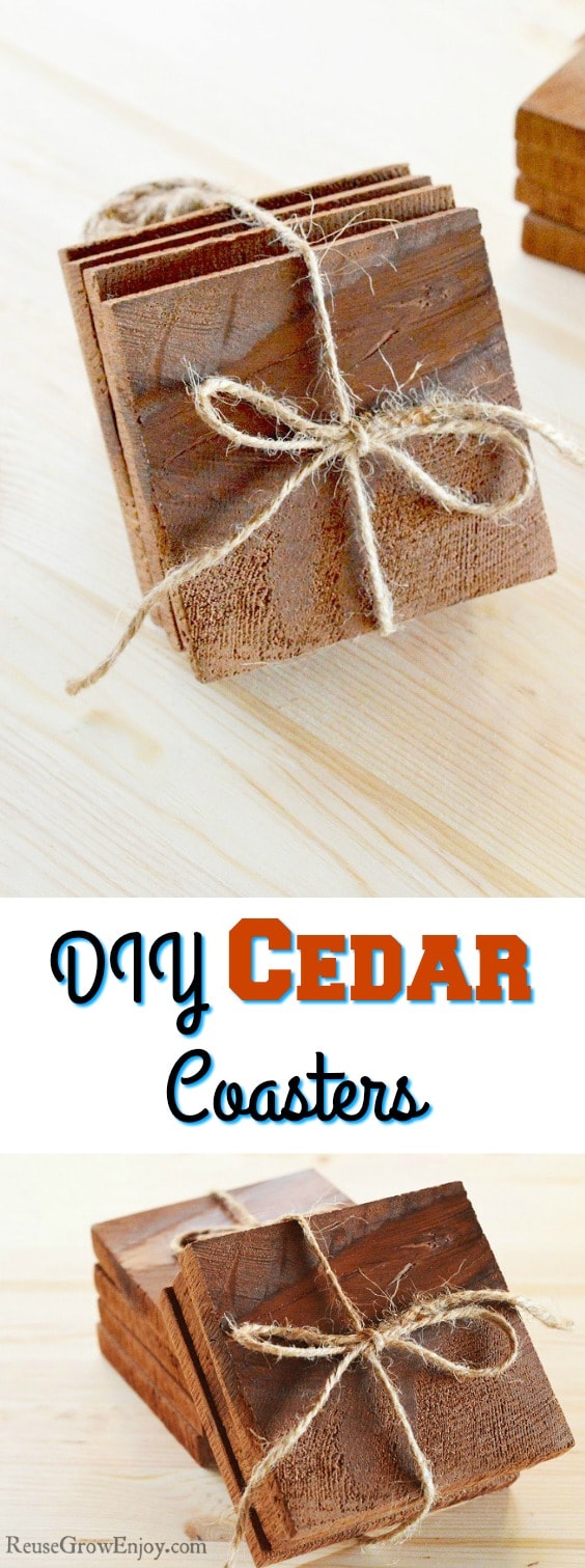 Looking for a easy DIY project? Check out these DIY coasters that is made from real cedar!