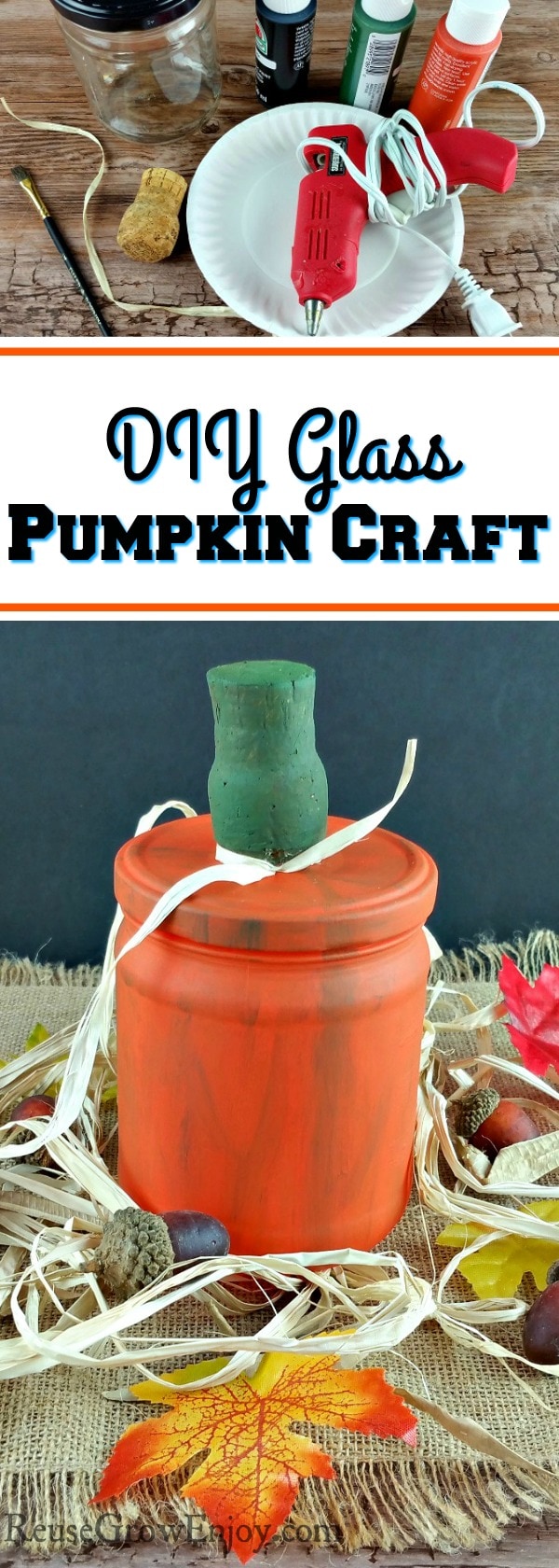 If you are looking for ways to add a touch of fall to the house without spending a lot, this pumpkin craft is for you. I am going to show you how to make a DIY glass pumpkin craft made from upcycled supplies.