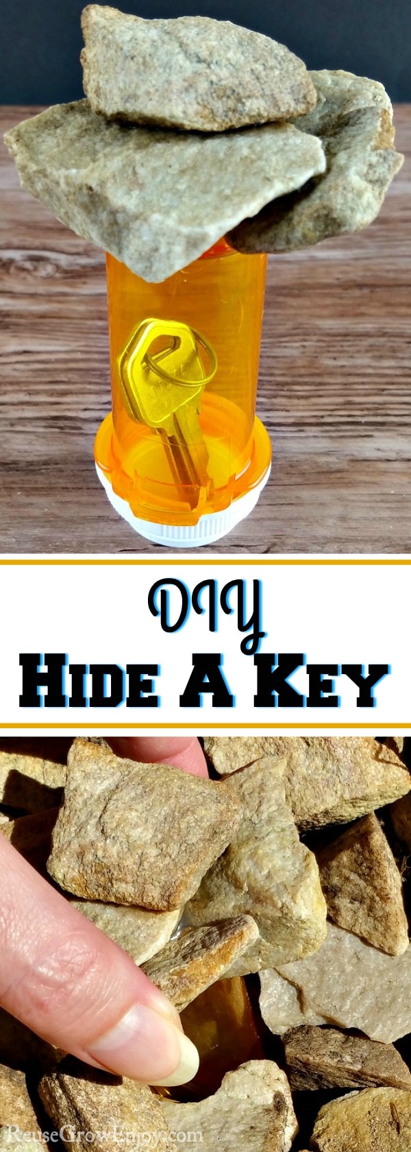 Everyone needs a safe place to stash a key for those times you lock or forgot yours. Check out this DIY Hide A Key - Made From RX Bottle!