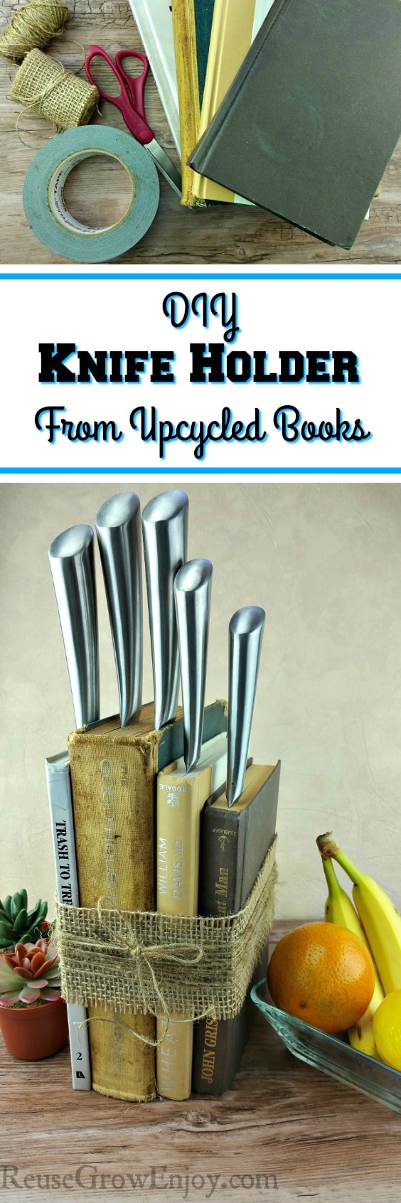 If you could use something to hold your knives, be sure to check out this super easy DIY Knife Holder Made From Upcycled Books!