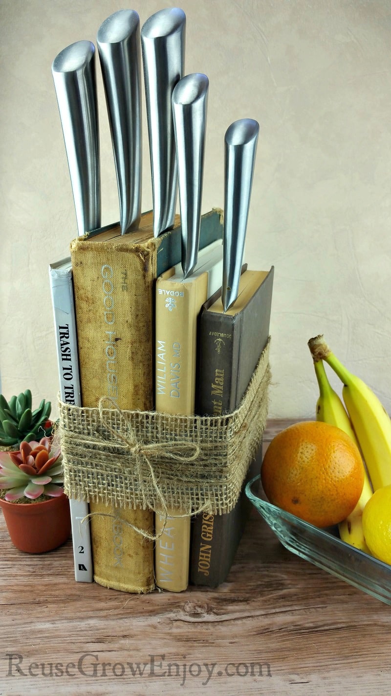 DIY Knife Holder Made From Upcycled Books - Reuse Grow Enjoy