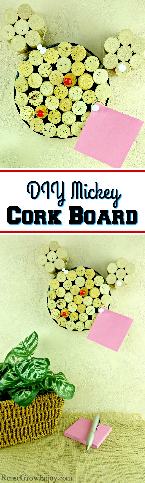 If you like Mickey and have a bunch of corks kicking around, this is the project for you! I will show you how to make this easy DIY Mickey cork board!