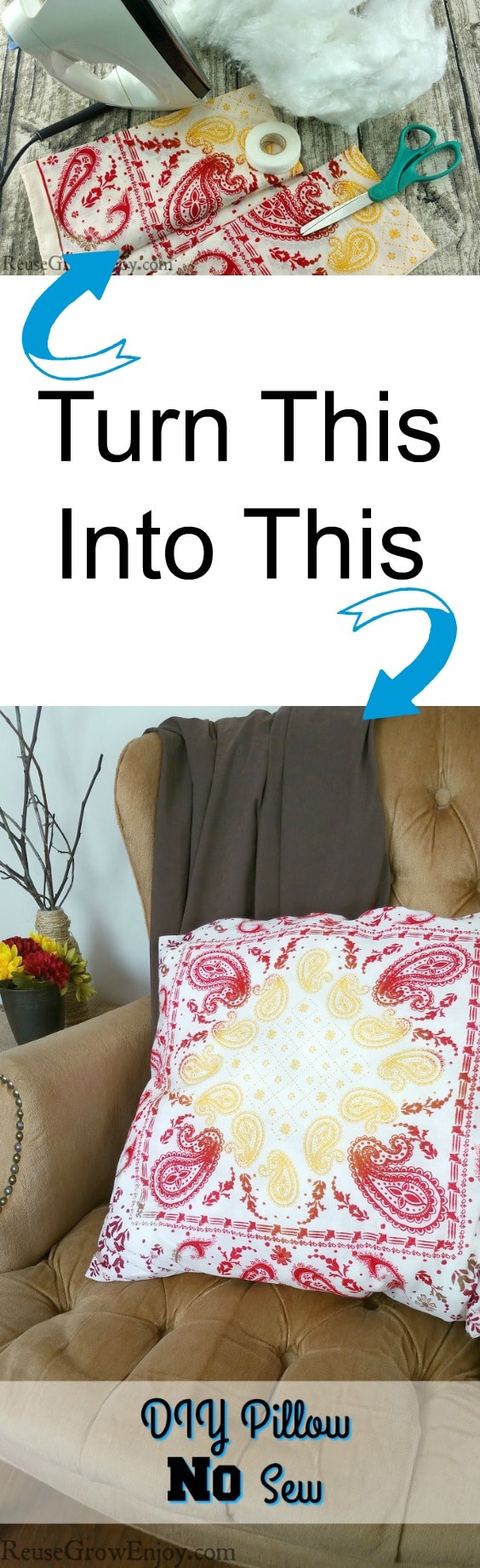 DIY Pillow No Sew