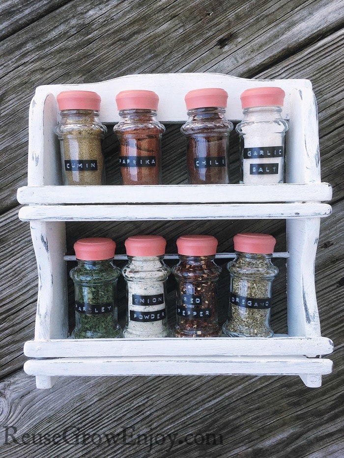 DIY Spice Jar Rack 