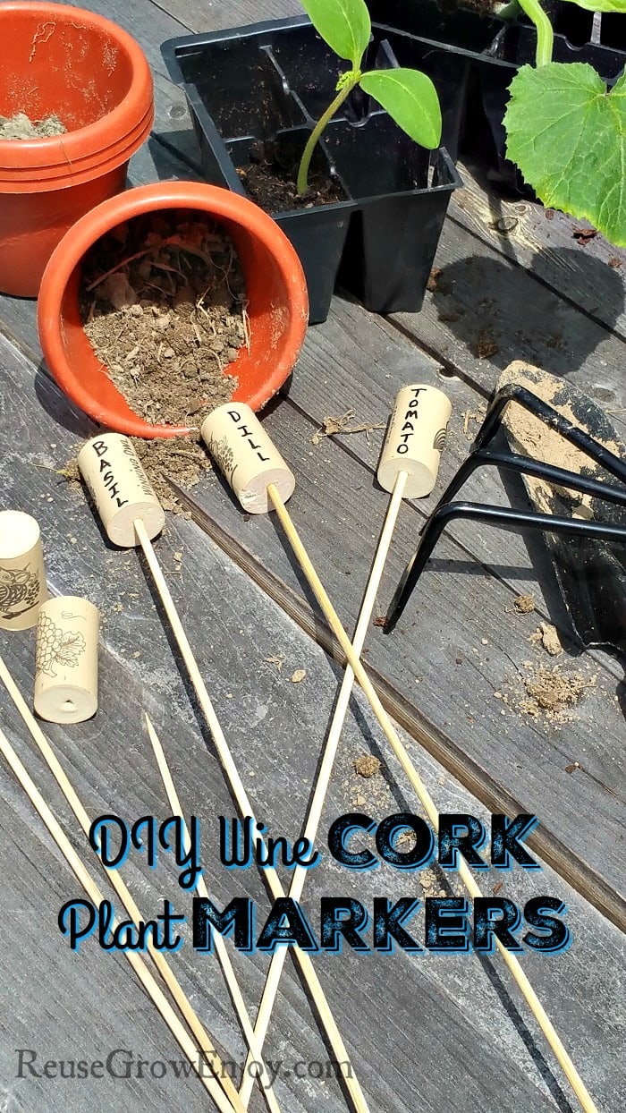 DIY Wine Cork Plant Markers