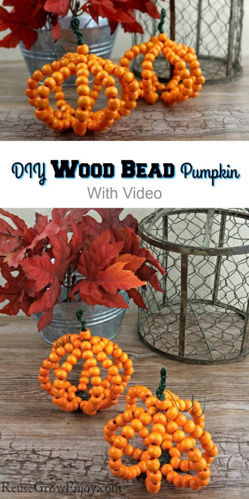 DIY Wood Bead Pumpkin Fall Craft - Reuse Grow Enjoy