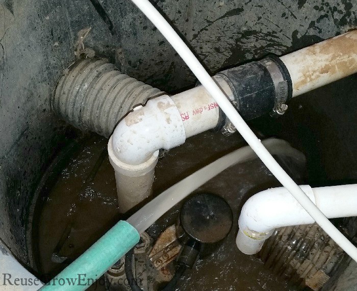 Dirty water coming out of hose and running into sump pump