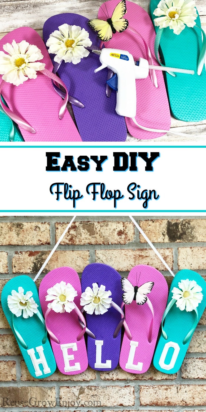 Personalised Flip Flops Slanted Sign - Mally's Crafts