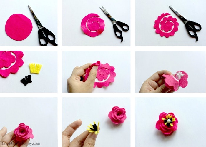 DIY Felt Flowers - Reuse Grow Enjoy