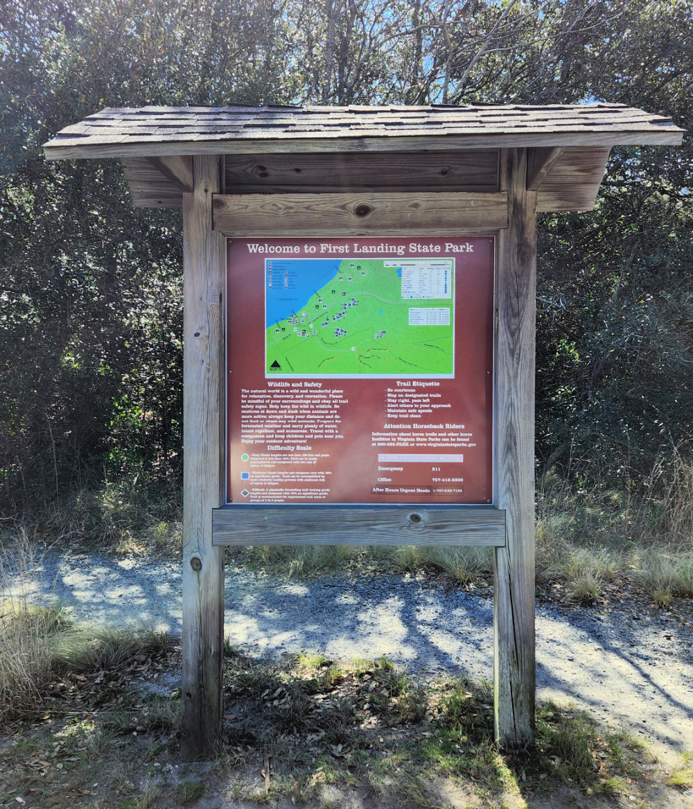First Landing State Park Sign In Park With Info