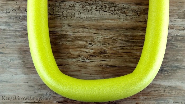 Pool noodle with wire in it shaped to form a U