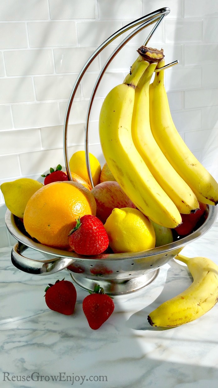 DIY Fruit Bowl Display With Banana Hook Reuse Grow Enjoy