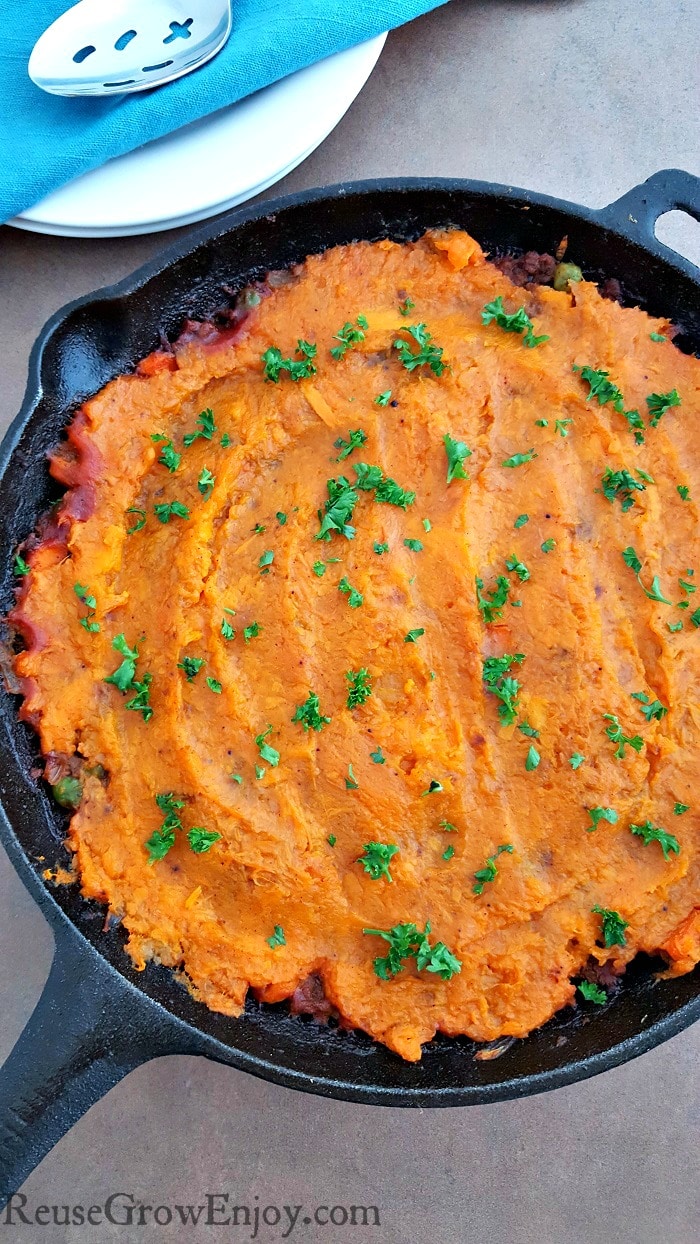 If you are looking for a new and healthy dinner option, check this out. It is a recipe for healthy skillet shepherd's pie!