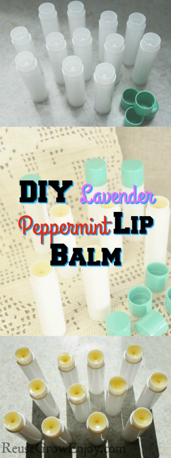 Looking to make your own homemade lip balm? This is one you have to try! It is super easy, smells great and feels good on the lips. It is a DIY Lavender Peppermint Lip Balm.