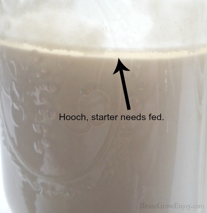 Liquid hooch at top of starter