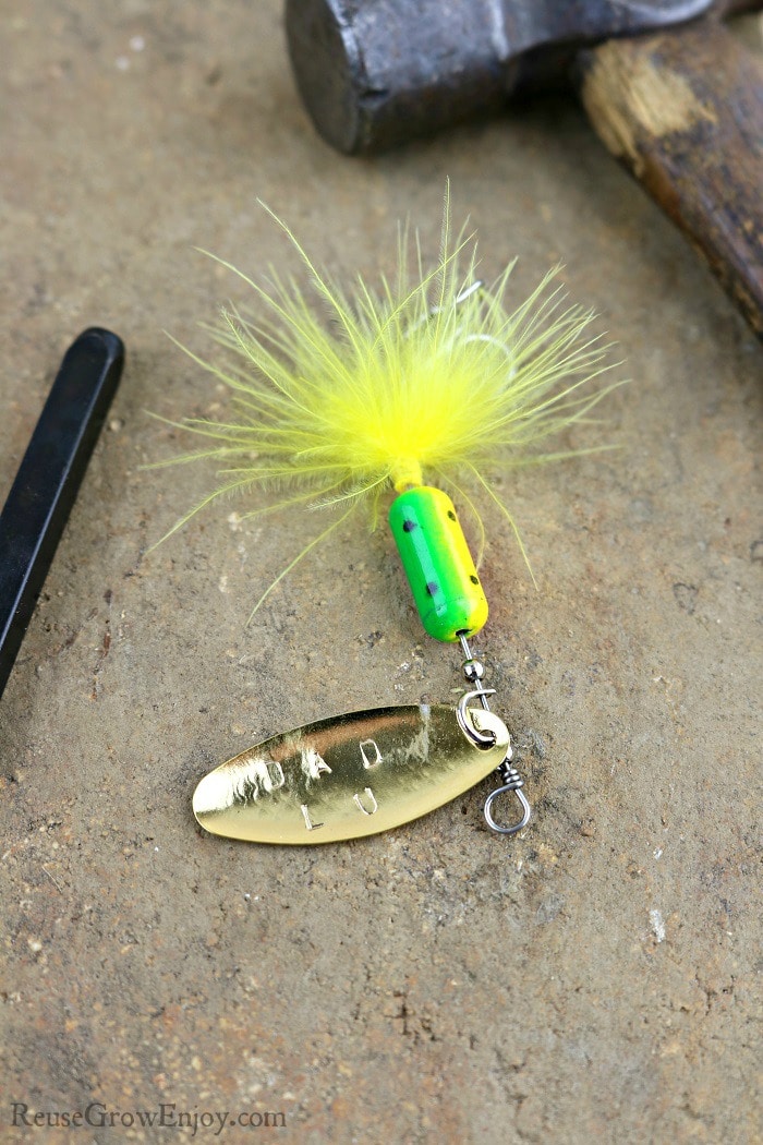 Fishing Lure Key Chain Personalized Customized and Hand Stamped 