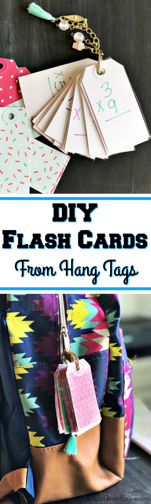 If the kids could use some flash cards, check this out. You can turn hang tags into DIY flash cards! Can be for math, spelling, reading or anything.