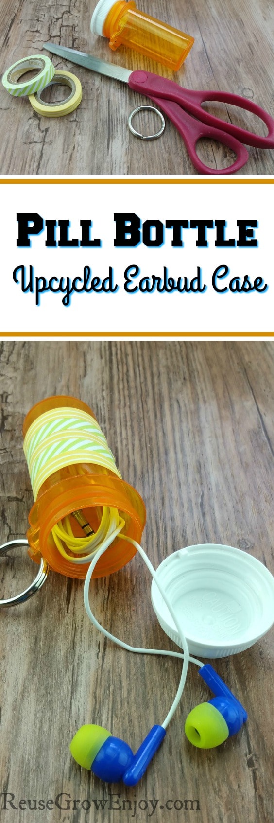 If you are looking for ways to reuse your pill bottles, here is a cool way to do it and it is super easy. It is a Pill Bottle Upcycled To Earbud Case!