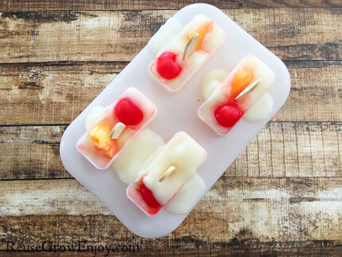 Pineapple Cherry Pops Freeze