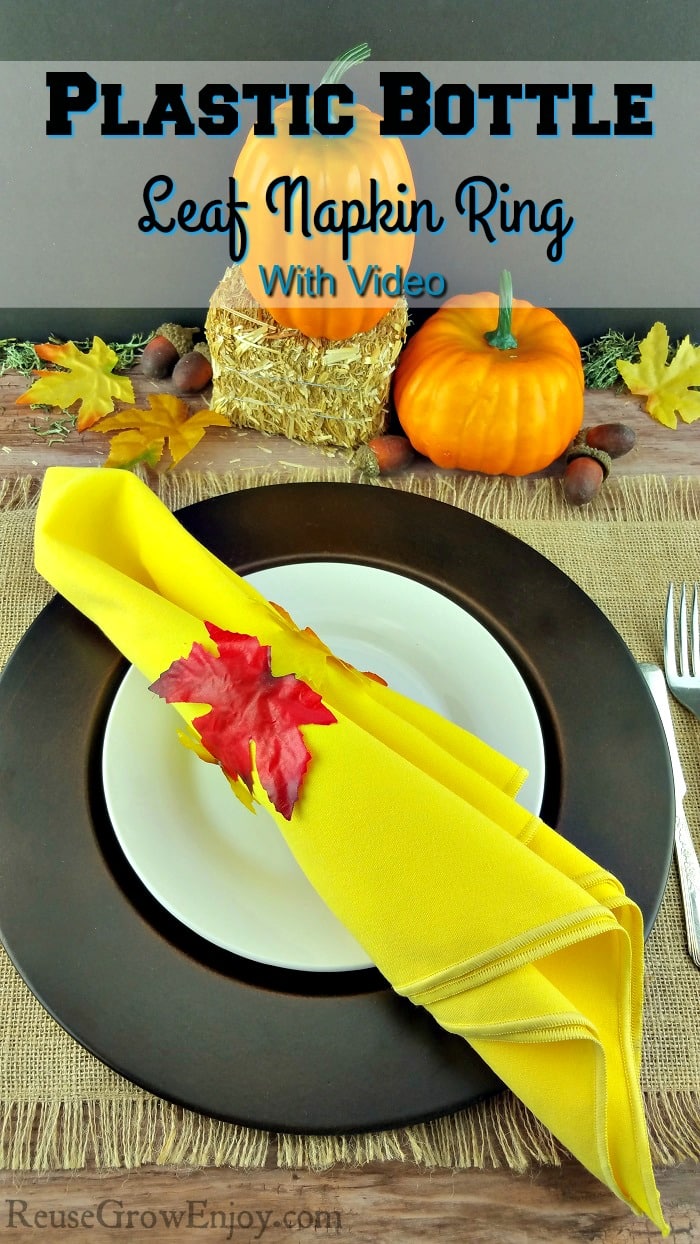 DIY Plastic Bottle Leaf Napkin Ring