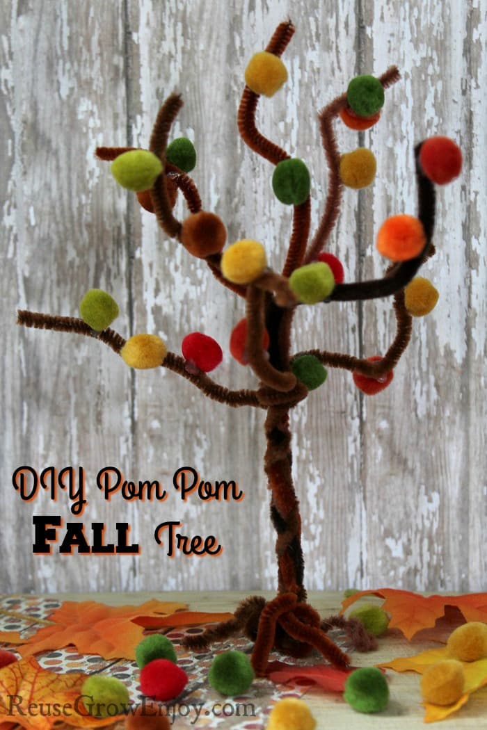 Fall Craft Easy Pom Pom Fall Tree Reuse Grow Enjoy