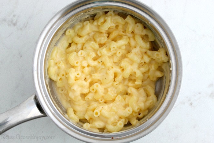 Pot of homemade mac and cheese