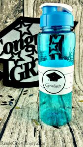 Having a graduation party? If you are looking for ways to carry the graduation theme through the party and are on a budget, be sure to check out this free Printable Graduation Water Bottle Label!