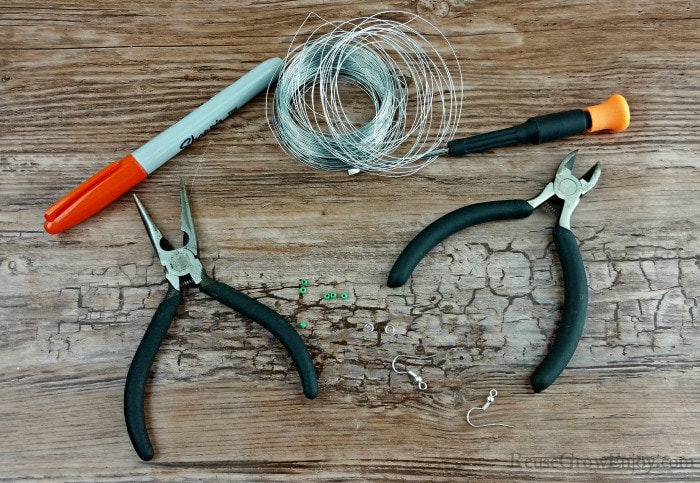 Supplies needed to make pumpkin earrings