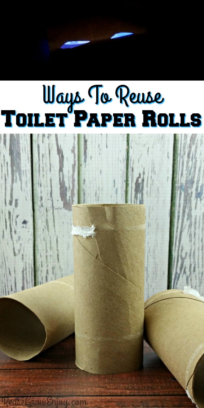 Empty toilet paper rolls at the bottom text overlay in the middle and scary glow in the dark eyes at the top.