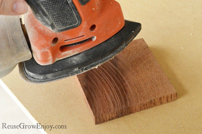 After you have the wood cut into pieces, you can can sand them until they are smooth.