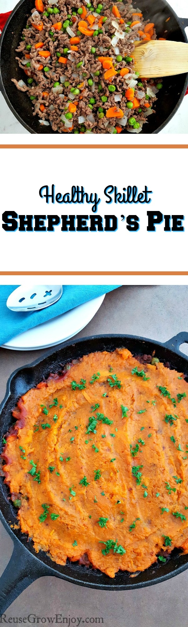 If you are looking for a new and healthy dinner option, check this out. It is a recipe for healthy skillet shepherd's pie!