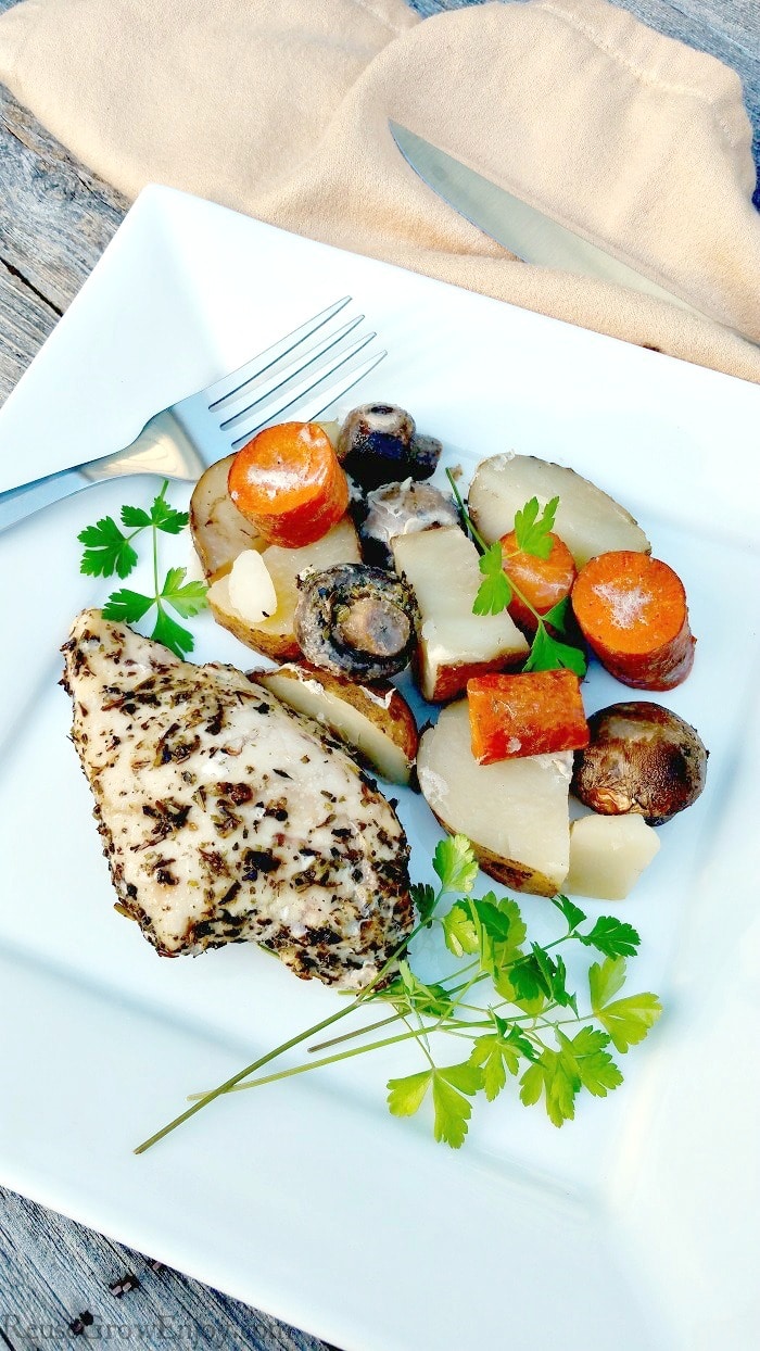If you are looking for a new yummy but healthy recipe to try, be sure to check out this recipe for Slow Cooker Herb Chicken With Potatoes, Carrots And Mushrooms! It is Whole30, gluten free, dairy free and can very easily be made Paleo!
