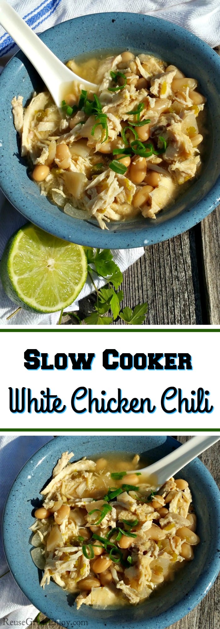 If you love to cook in your slow cooker, this is a must try recipe. It is a recipe for slow cooker white chicken chili. If your family loves it as much as mine, there will not be any leftovers!