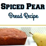 If you like a good bread recipe, I have one for you to try. It is a yummy spiced pear bread recipe. It is great any time of year but I love making it best as a fall recipe!