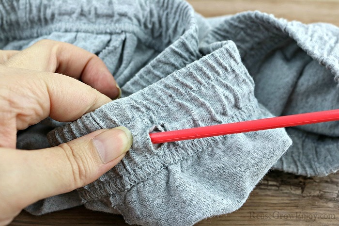 Here's how to put a drawstring back in pants